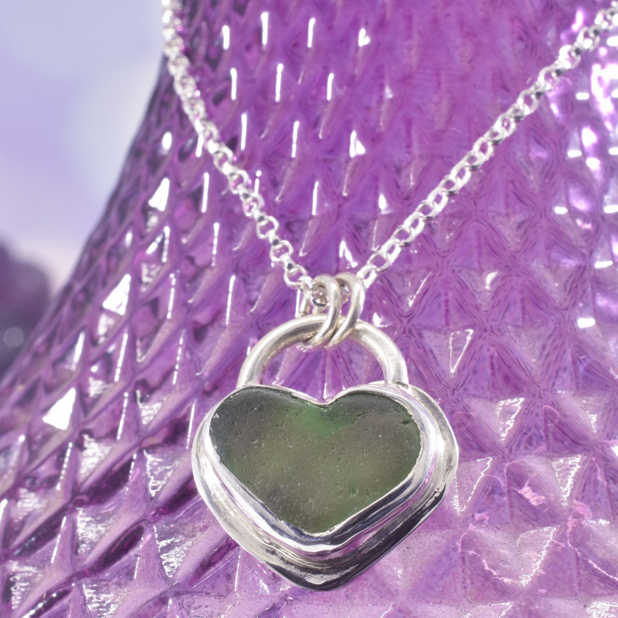 Sea Glass Tides Heart Necklace - Image 4