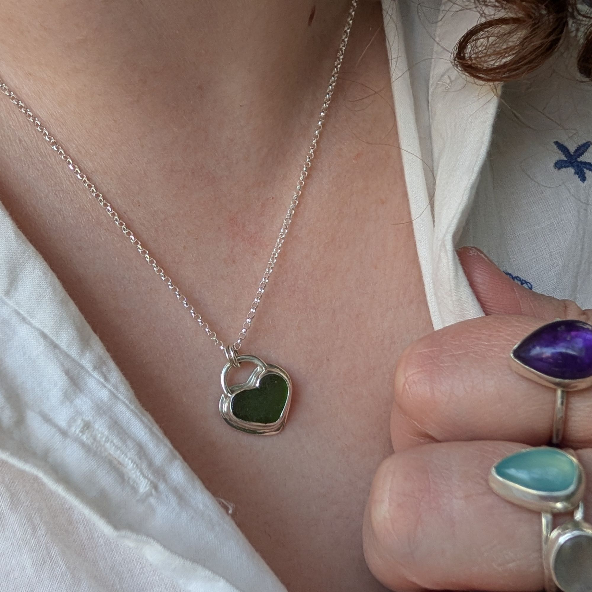 Sea Glass Tides Heart Necklace - Image 7