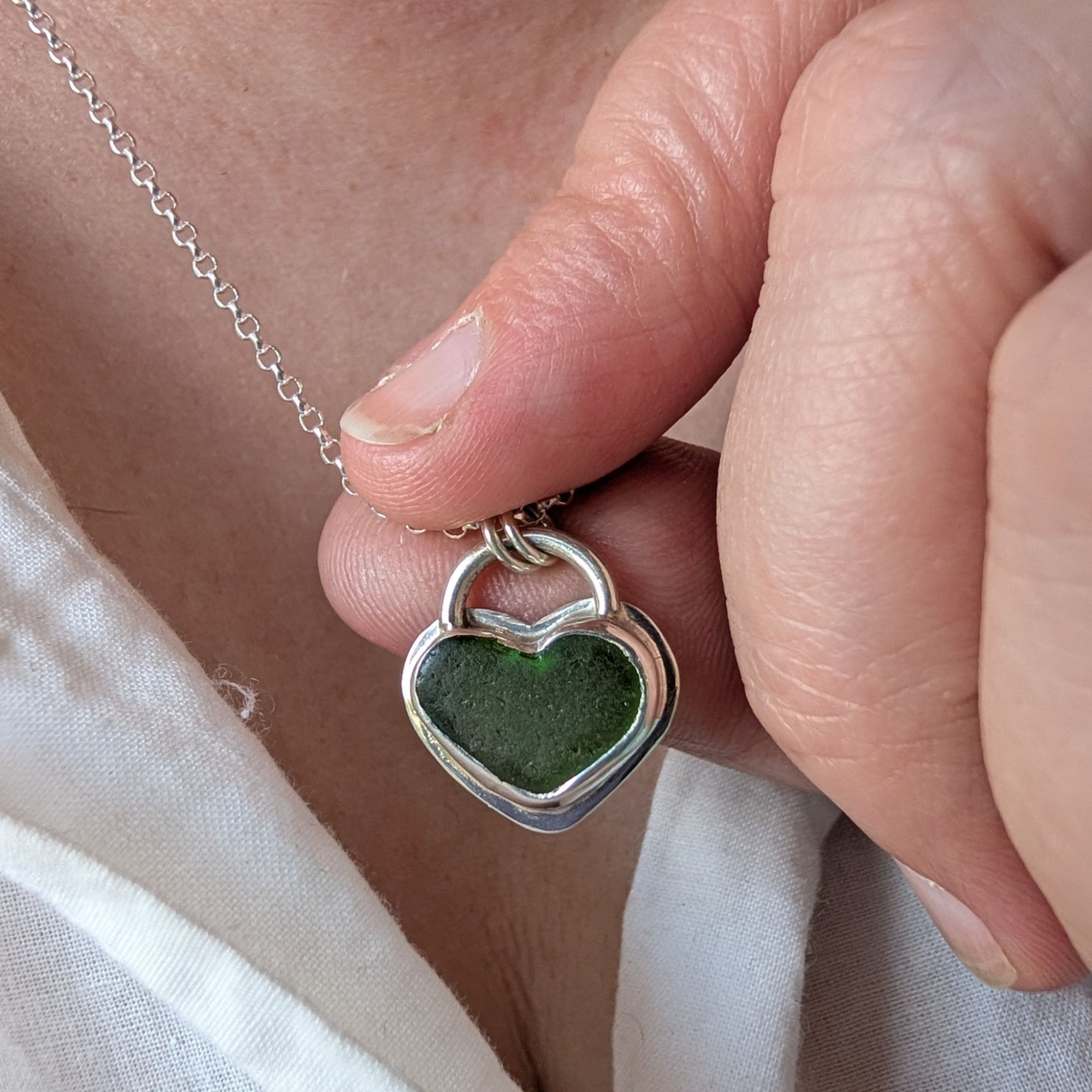 Sea Glass Tides Heart Necklace - Image 6