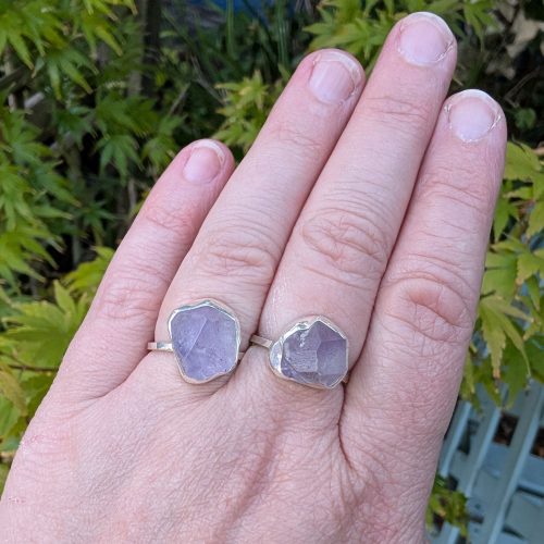 Raw Purple Amethyst Ring