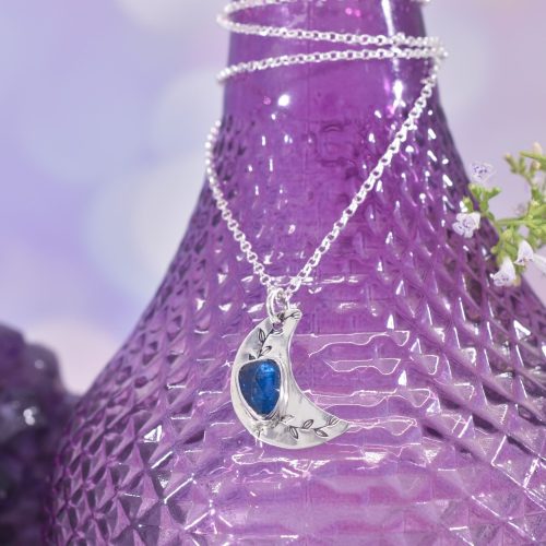 Sterling Silver Mystic Moon Kyanite Necklace