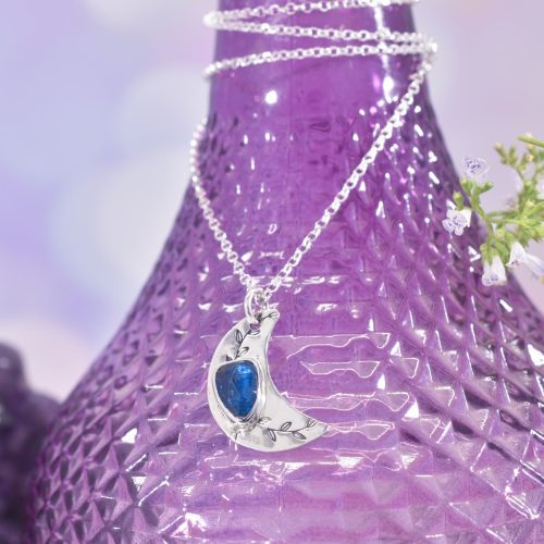 Sterling Silver Mystic Moon Kyanite Necklace