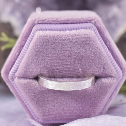 Sterling Silver Hero Hammered Band Ring