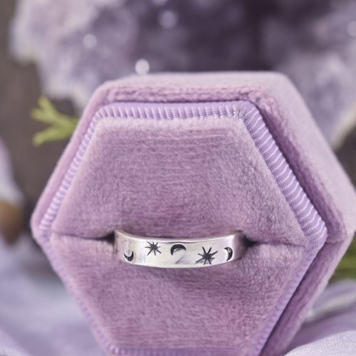 Sterling Silver Celestial Moon & Star Ring