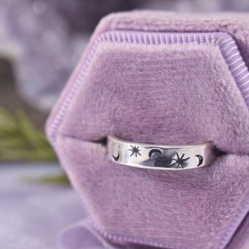 Sterling Silver Celestial Moon & Star Ring