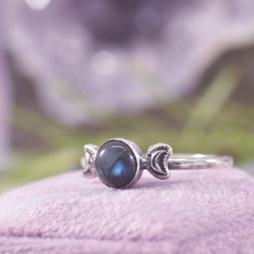 Sterling Silver Triple Moon Phase Ring